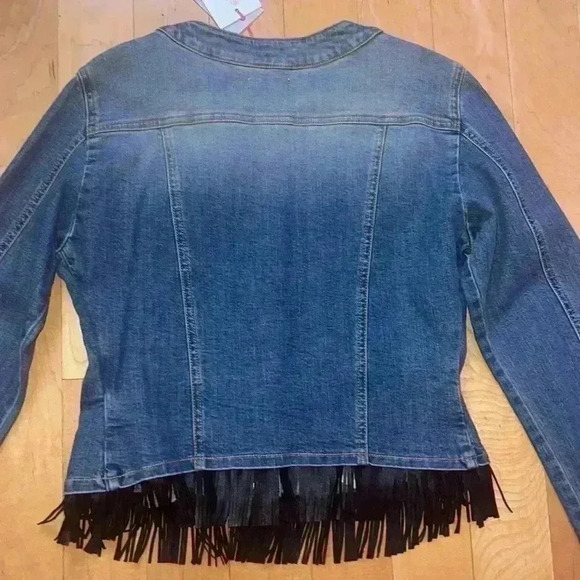 PINKO Girls Denim Fringe Jacket - Picture 11 of 11